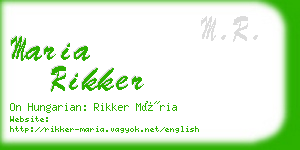 maria rikker business card